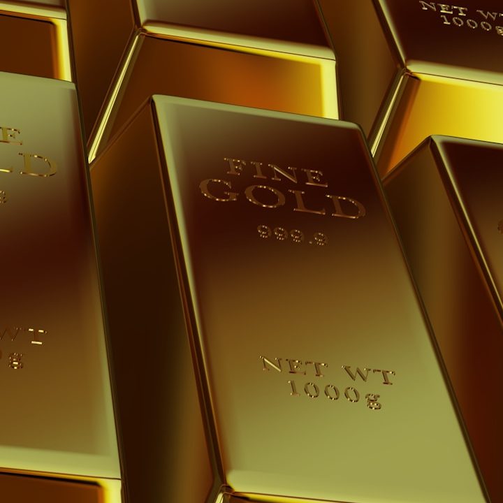 Goldbarren mit der Aufschrift "FEIN GOLD 999,9" und dem Gewicht "1 KG".